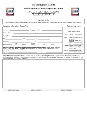 hoboken opra request|Opra Emails .